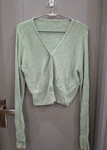 Mint Green Cropped Cardigan