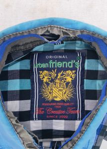 Urbanfriend's premium blue black Half Sleeve shirt