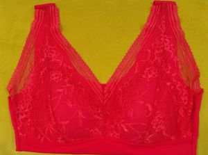 283 -- Bright Red Lace Bra