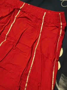 Vibrant Red Ethnic Skirt