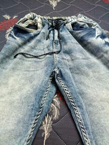 Trendy Blue Denim Joggers