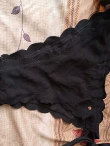 Black Scalloped Briefs