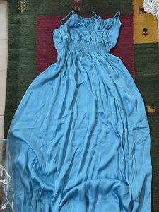 Chic Baby Blue Sundress with Tie Straps