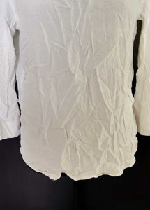 White Crinkle Tunic Top