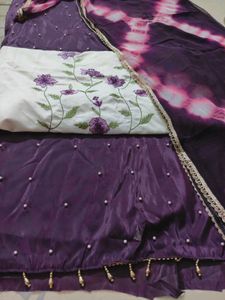 Elegant Purple Floral  suit,dress material