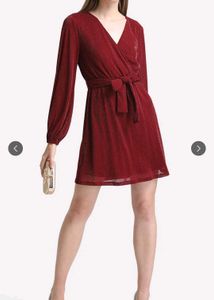 Sparkling maroon Wrap Dress