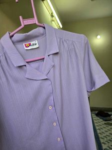 Elegant Lavender Striped Blouse
