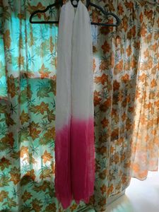 White &amp; Pink Ombre Dupatta