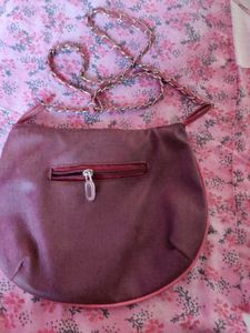 Vintage Brown &amp; Pink Chain Bag