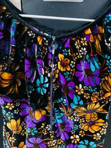 Floral Velvet Cape Top