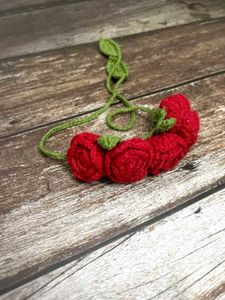 Red Rose Crochet Hair Bun gajra