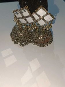 Mirror Jhumka Earrings