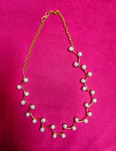 Real Pearl Choker Neck Chain Gold Plated