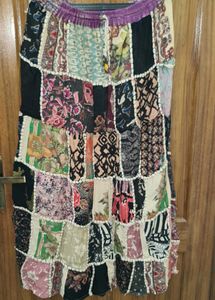 Bohemian Patchwork Maxi Skirt