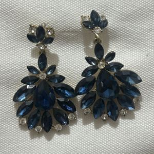 Stunning Blue Crystal Drop Earrings