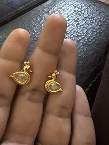 Golden Swan Stud Earrings