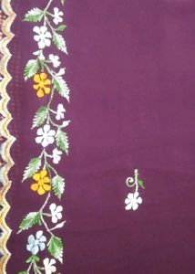 Purple Embroidered Sari