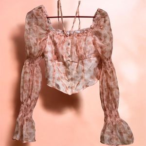 Ruched Puff Sleeve Top