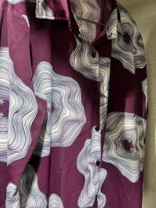 Stylish cord set Print Button-Down Shirt
