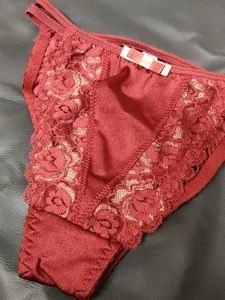Red Lace Trim Bikini Briefs