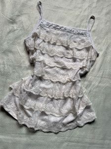 Y2k white camisole