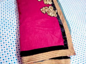 Elegant Red Embroidered Saree