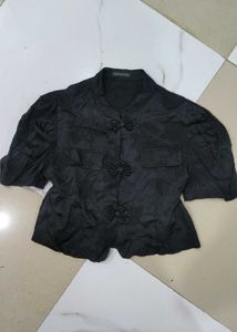 Elegant Black Asian-Inspired Blouse Chinese top