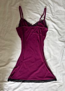 Plum Lace Trim Slipdress