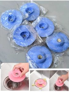 Set of 6 Blue Silicone Sink Strainers, ( New )