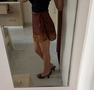 Paisley Wrap Mini Skirt🦚