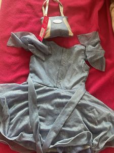 BRAND NEW - Blue Embellished Frock With bag