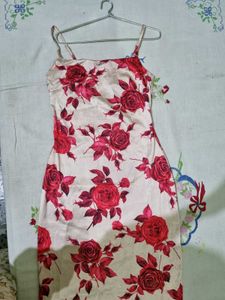 Newme Floral Print Satin Slip Dress