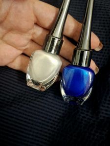 Blue &amp; White Nail Polish Duo