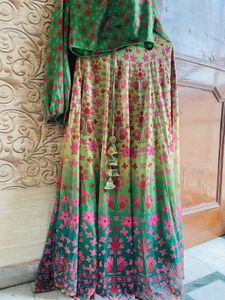 Vibrant Floral Print Lehenga Choli Set