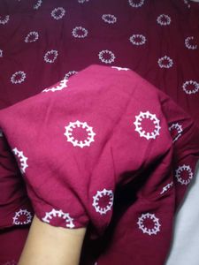 Maroon Printed Kurta