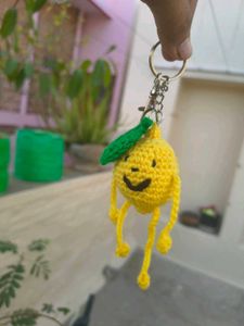 Cute Crochet Lemon Keychain