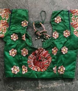 Red Saree with Peacock Motif