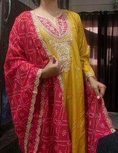 Embroidered Kurta with Dupatta
