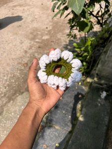 Handmade Crochet Flower Scrunchie 💮