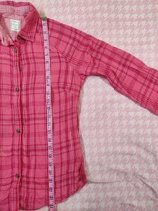 Beautiful Pink Check Shirt For Girls