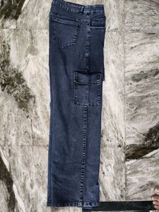Stylish Dark Wash Cargo Jeans