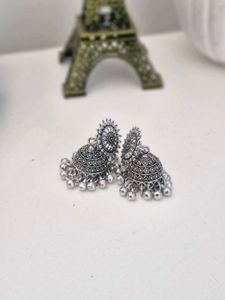Oxidized Jhumka Earrings pack of 2
