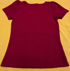 Lifestyle Brand Red Puff Sleeve Top