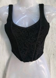 3729. Black Lace Corset Top