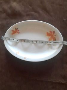 Oval Serving Plate with Floral Design