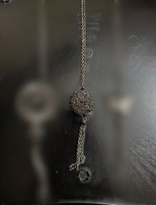Silver-Tone Mesh Locket Necklace