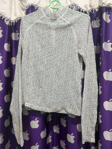 Floral Print High Neck Top