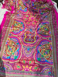 Vibrant Ethnic Saree with Mirror Work
