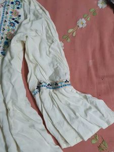 Embroidery Creme Kurta