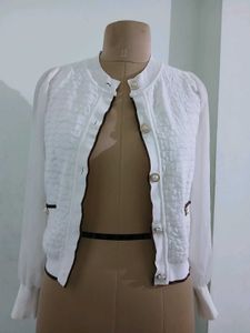 Elegant White Knit Cardigan